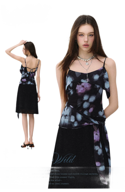 Irregular Tie-Dye Print Dress