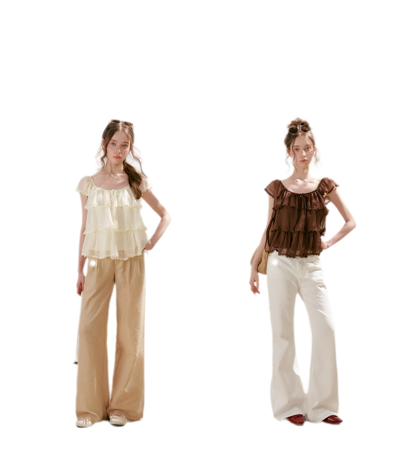 Tiered Ruffle Chiffon Blouse