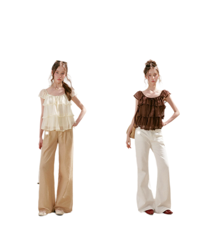 Tiered Ruffle Chiffon Blouse