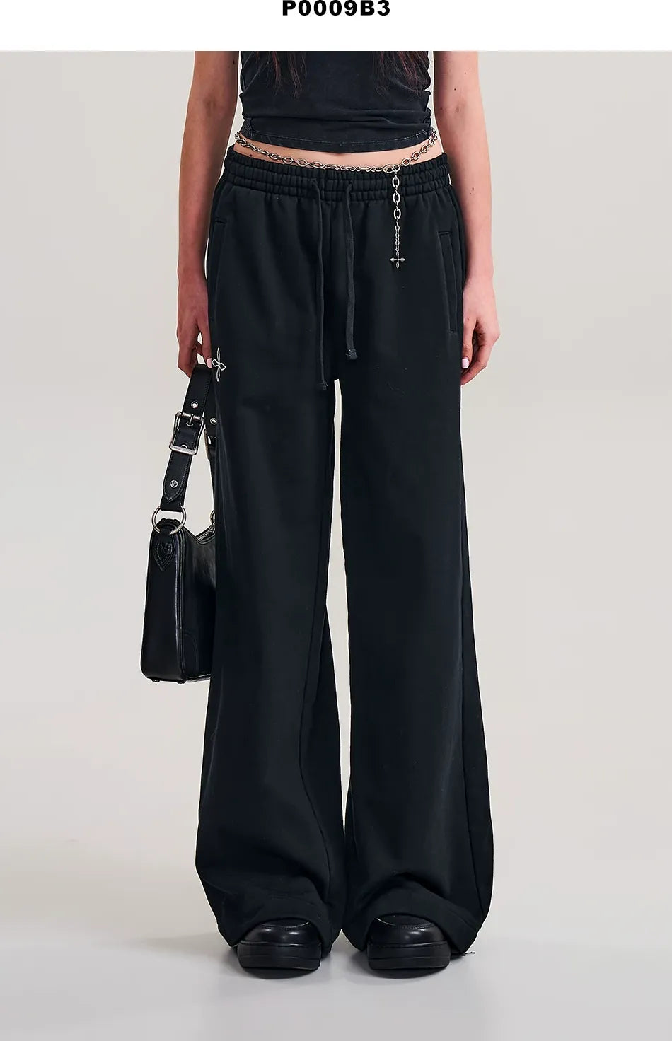 Cross Statue Wide-Leg Cotton Sweatpants