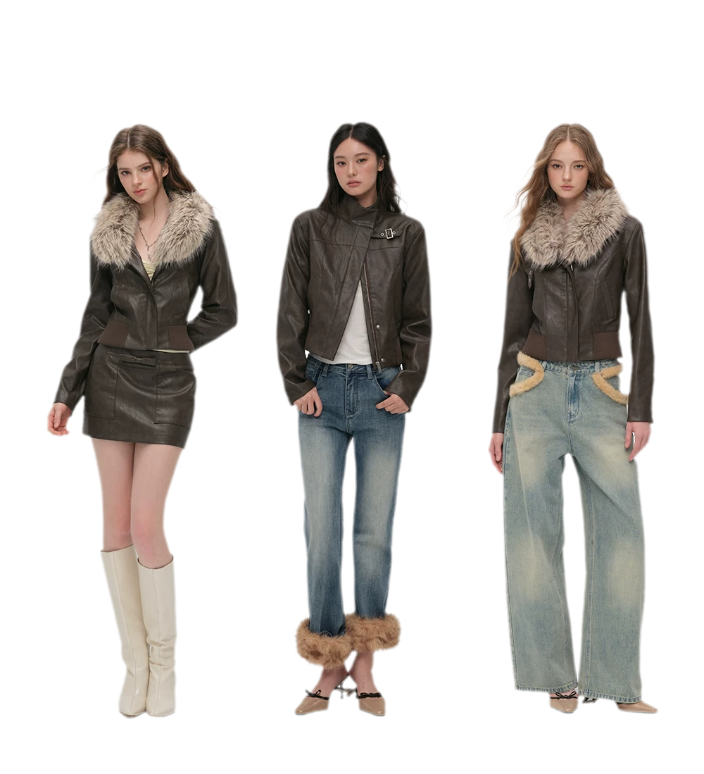 Textured Cropped PU Jacket