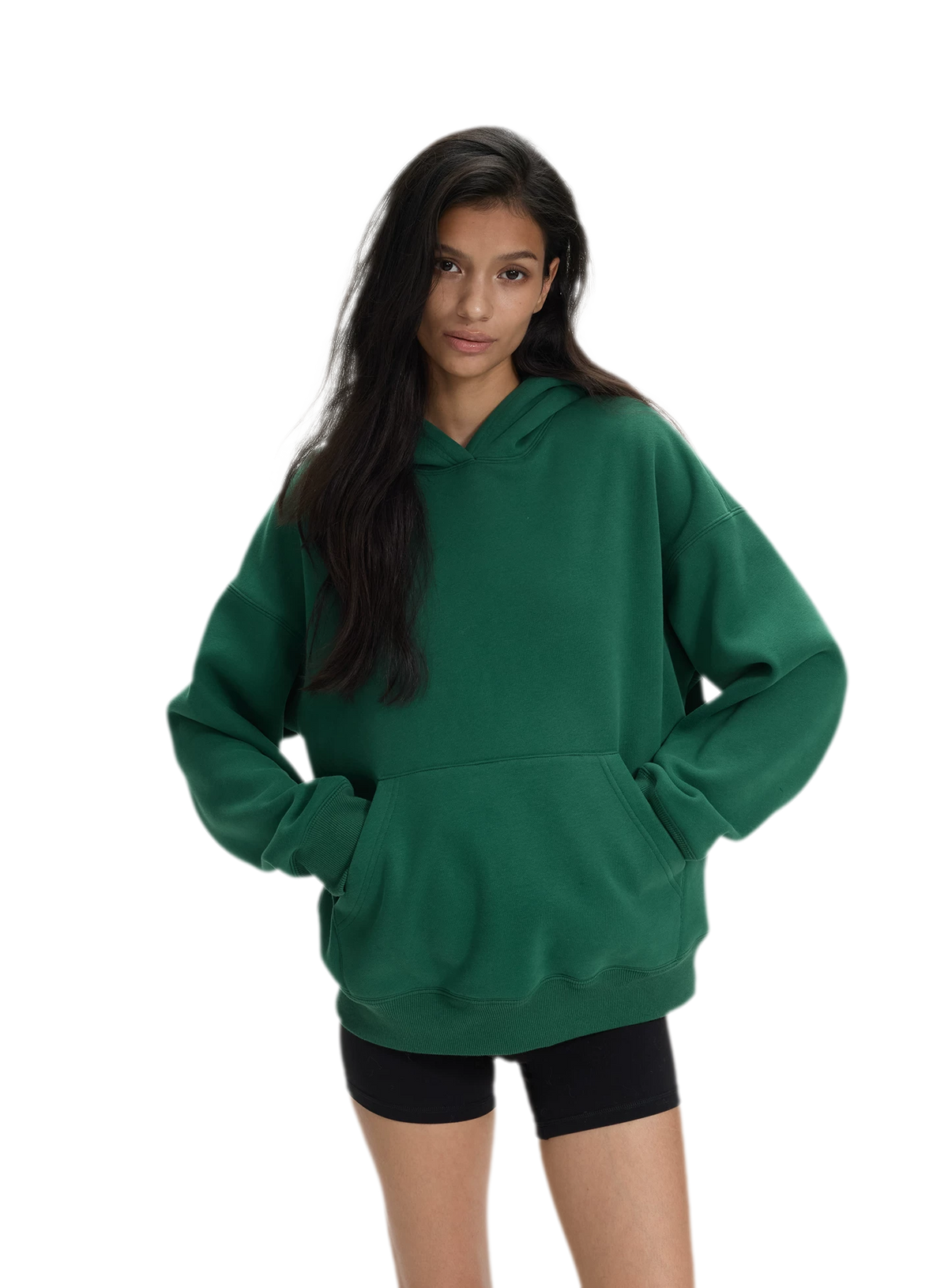 Brushed Hooded Cropped Sweatshirt