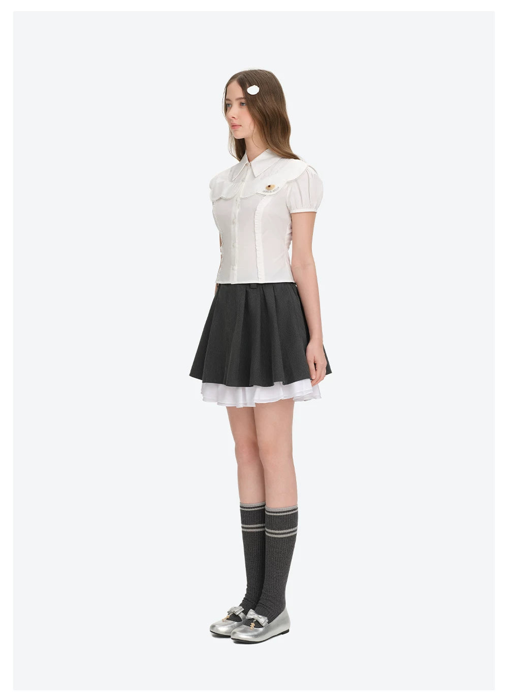 Patchwork Two-in-One Short Shirt