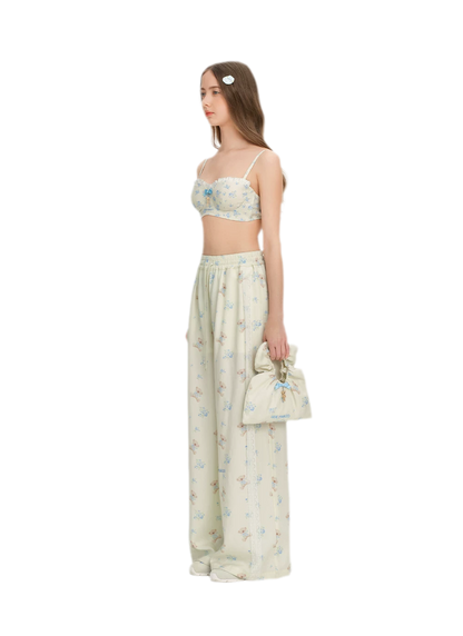 Floral Ruffle Corset Top