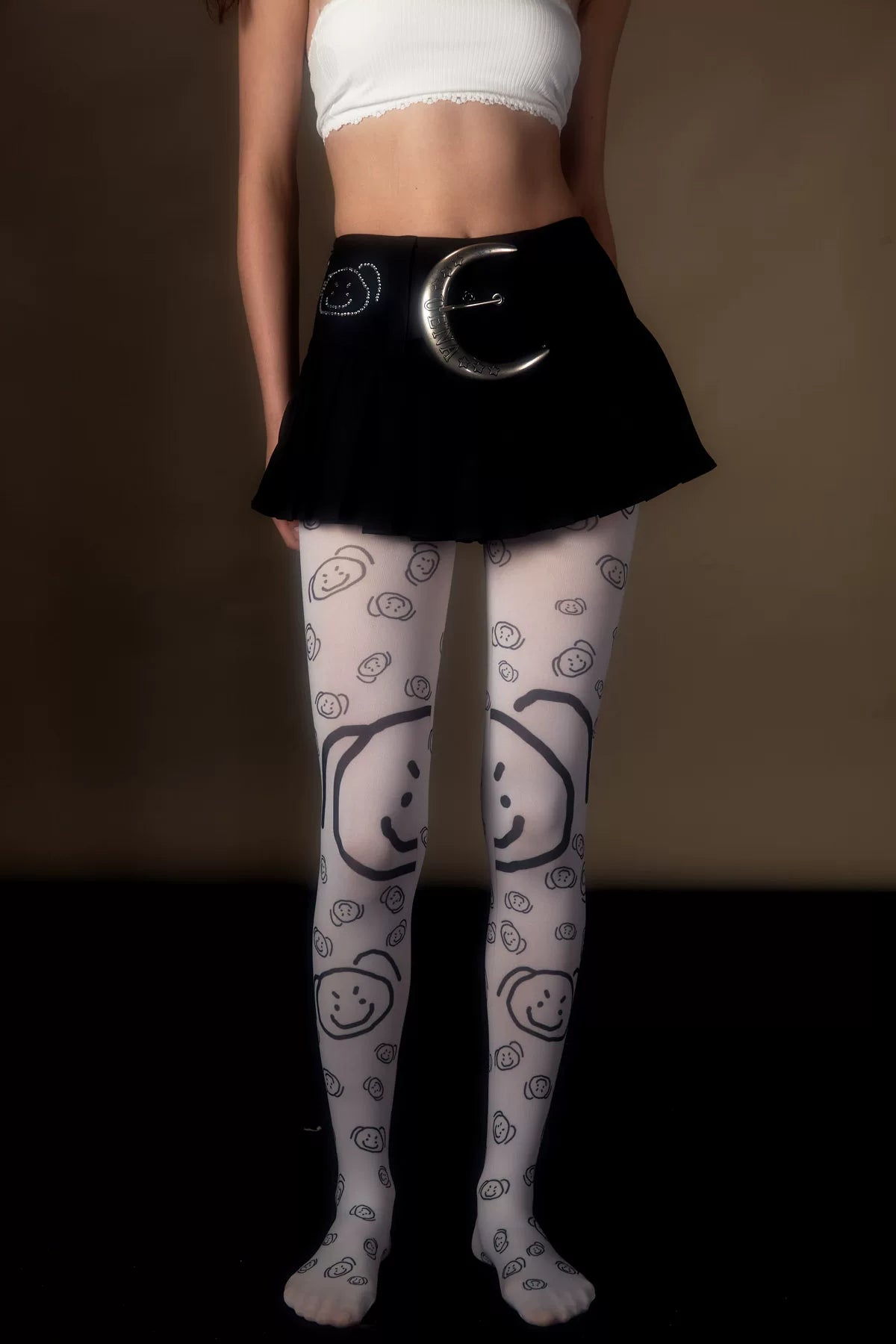 Graphic High-Stretch Footed Tights