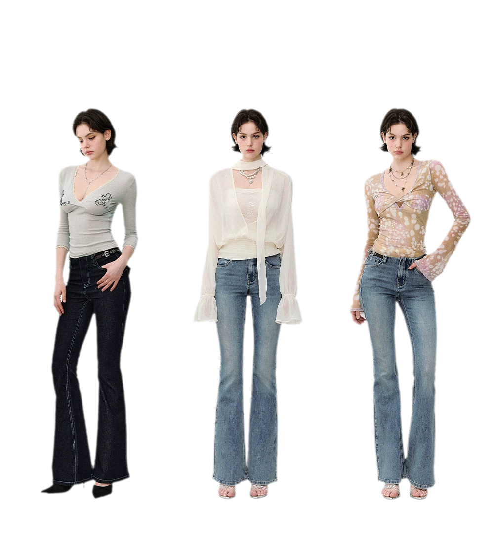 Denim Micro Flare Jeans