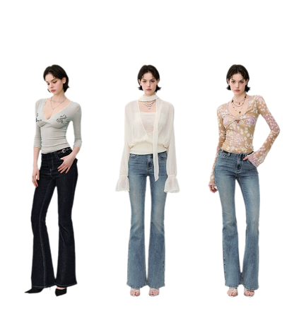 Denim Micro Flare Jeans