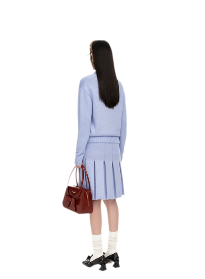 Wool Ribbed V-Neck Sweater