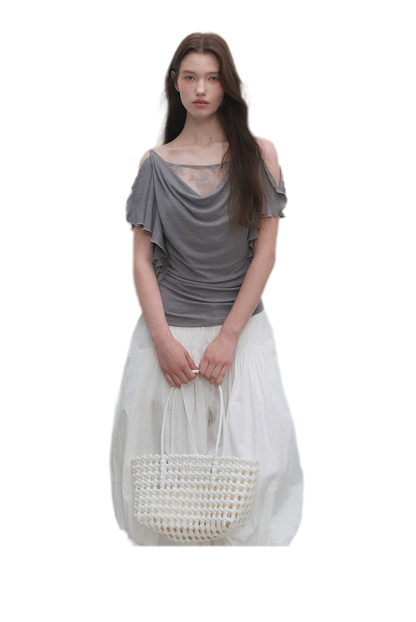 Tencel Lace Cowl Neck Top