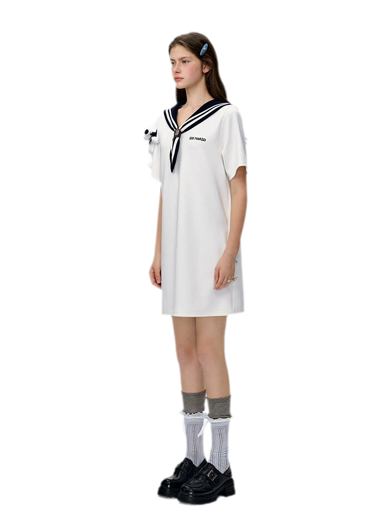 Sailor Collar T-Shirt Dress