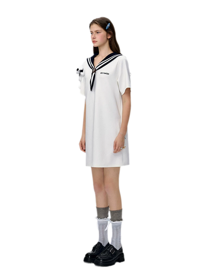 Sailor Collar T-Shirt Dress