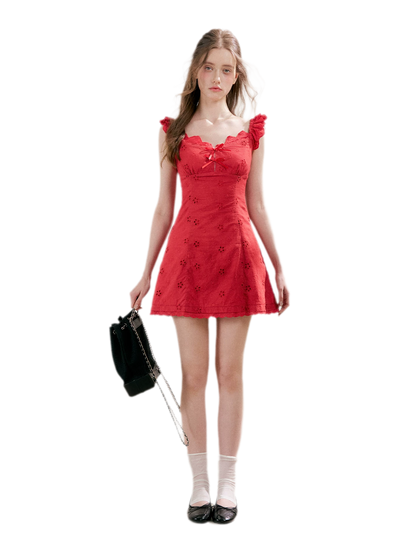 Embroidered Mini Dress