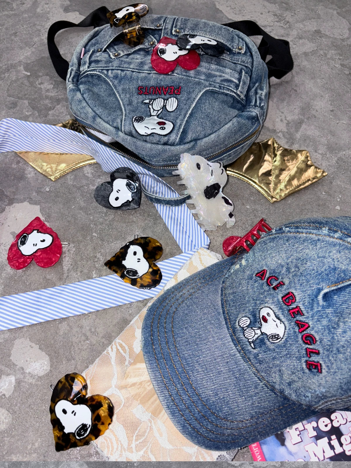 Distressed Washed Denim Baseball Cap