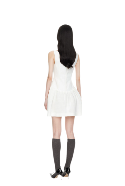 Ruffle Bowknot Mini Dress