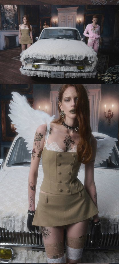 Fishbone Lace Corset Top