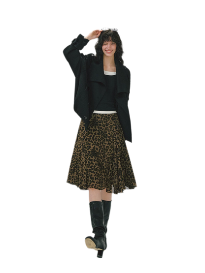 Heathered Cropped Oversized Jacket
