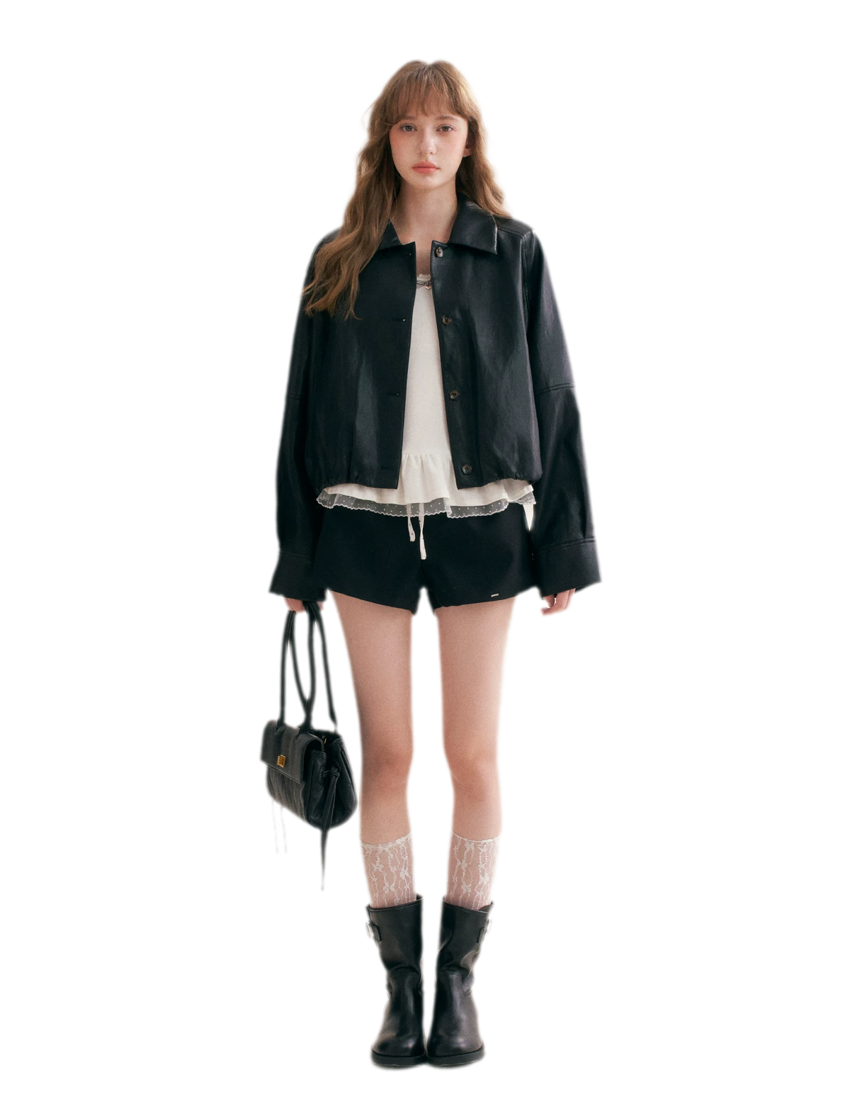 Matte Faux Leather Relaxed Jacket