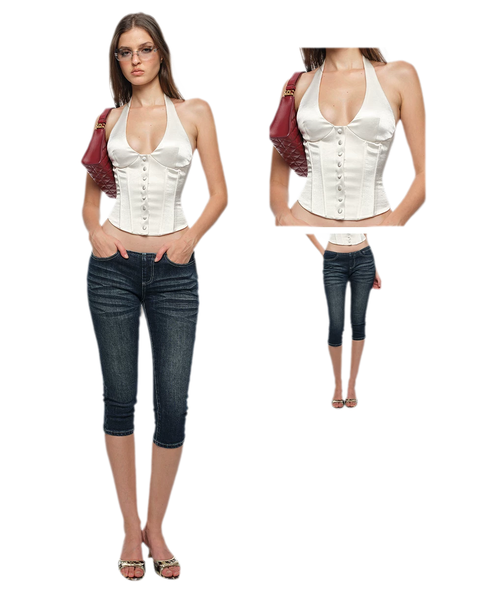 Satin Boned Halter Corset
