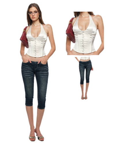 Satin Boned Halter Corset