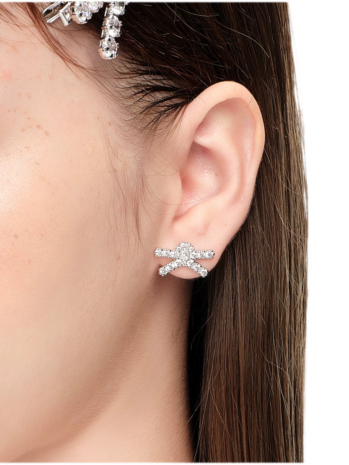 Gemstone Butterfly Bow Earrings