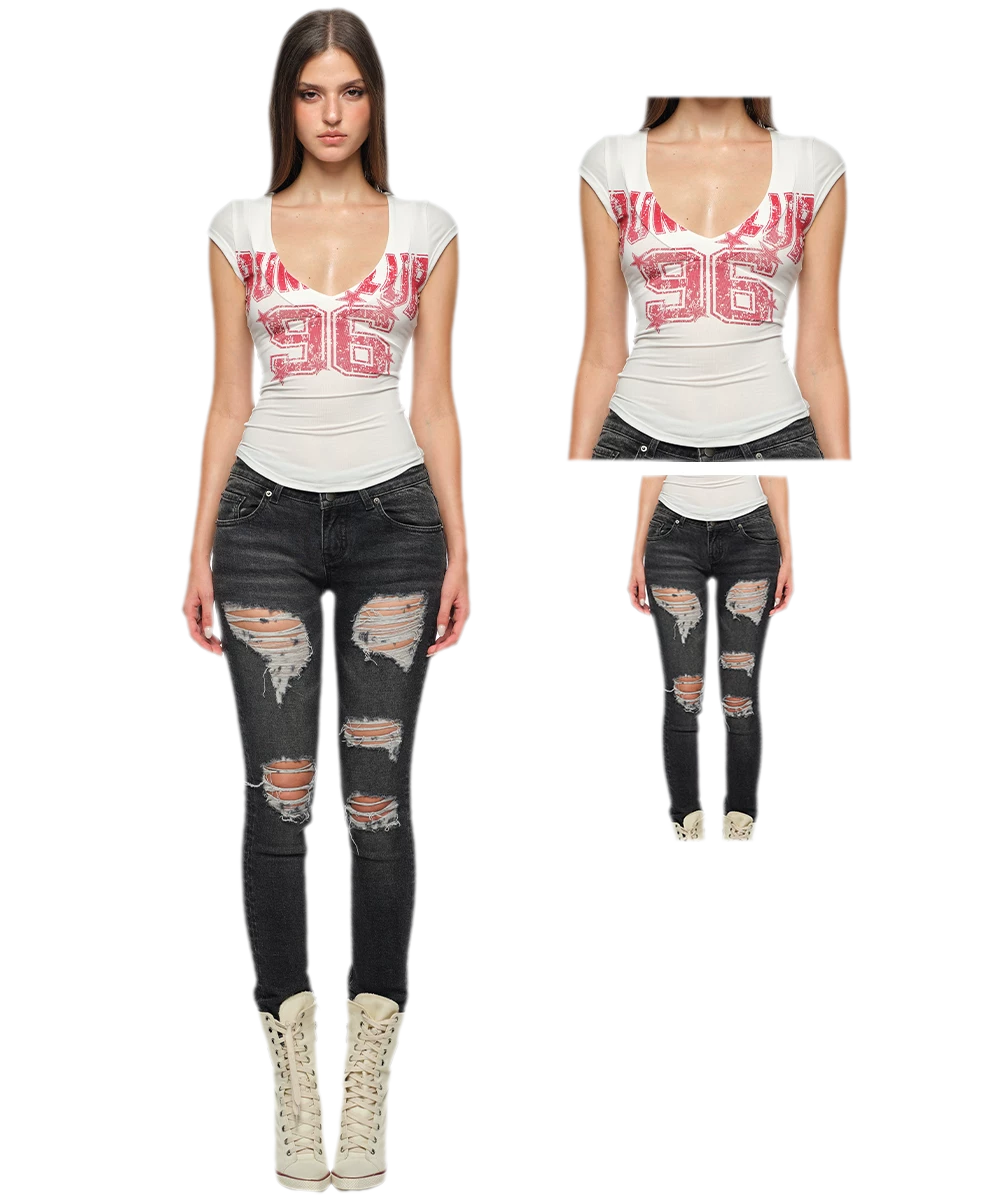 V-Neck Logo Slim T-Shirt