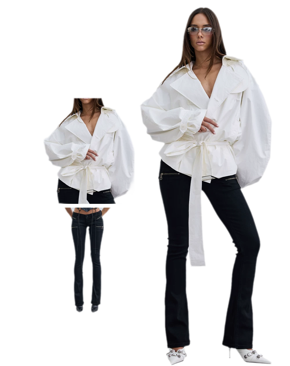 Waxed Slim Flare Jeans