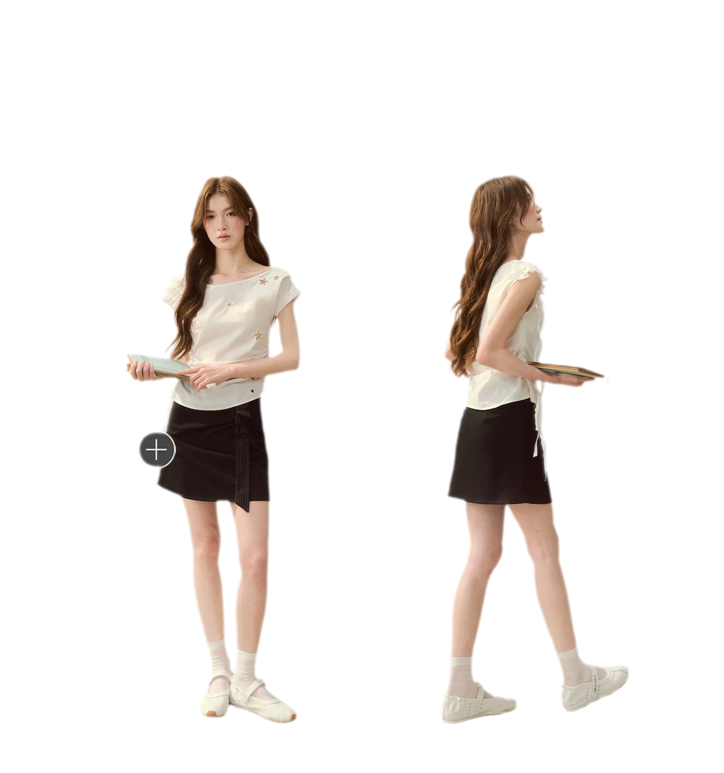 Star Embroidery Asym Shirt