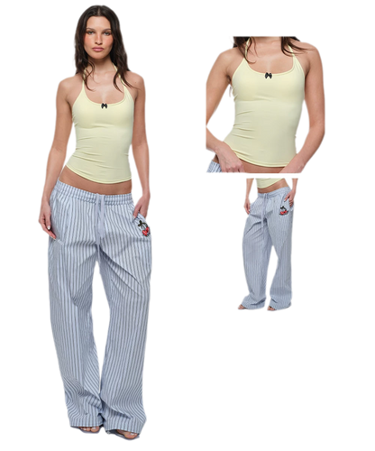 Striped Halter Wide-Leg Set