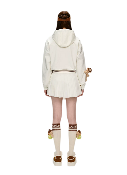 Tennis Cropped Hooded Jacket