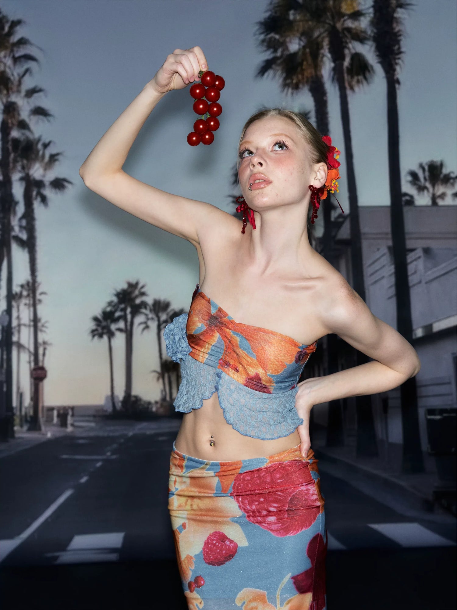 Printed Lace Bandeau Top