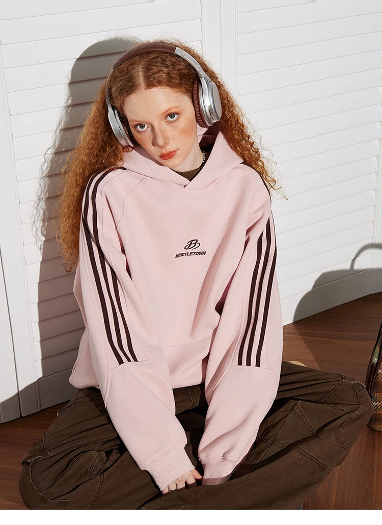 Striped Oversized Pullover Hoodie