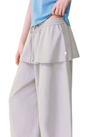 Layered Skirt Balloon Pants