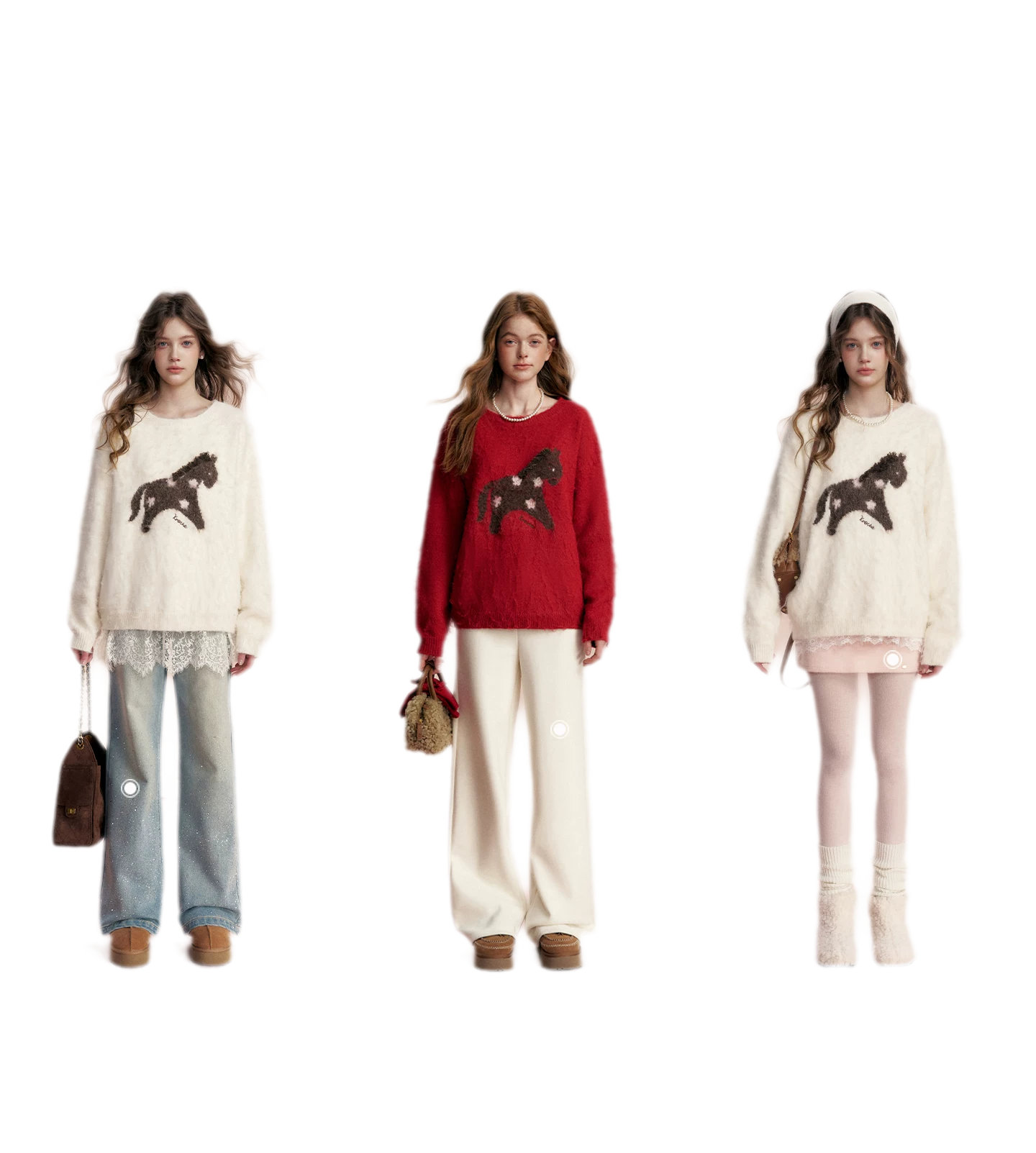 Brushed Horse Jacquard Sweater