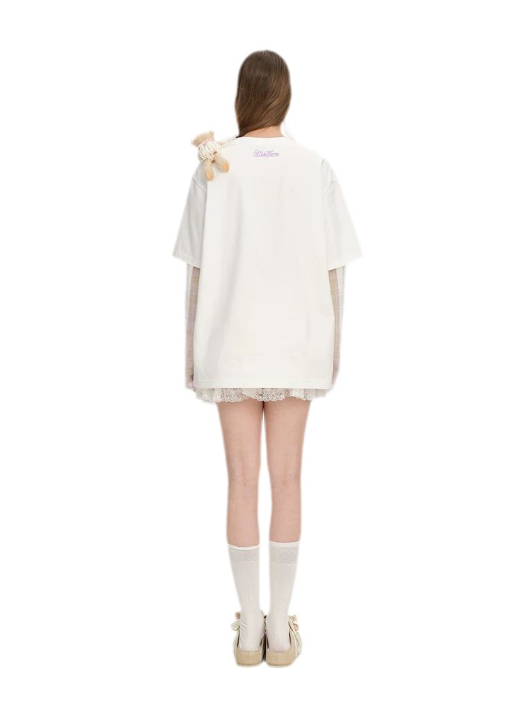 Floral Appliqué Layered T-shirt