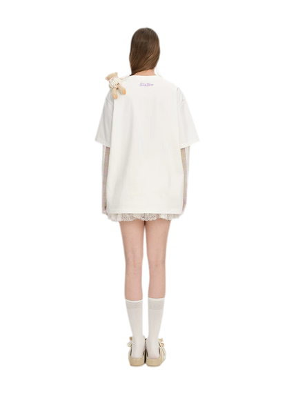 Floral Appliqué Layered T-shirt