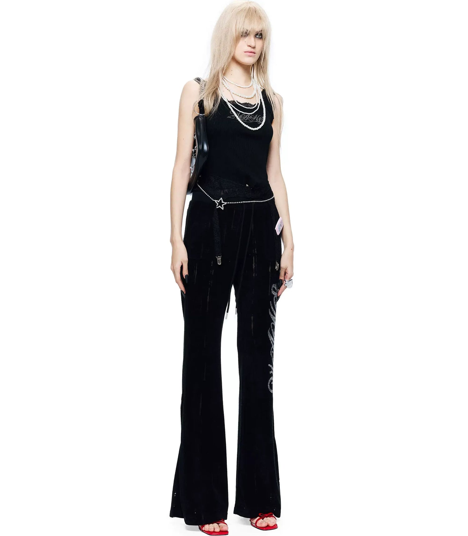 Lace Patchwork Halter Camisole
