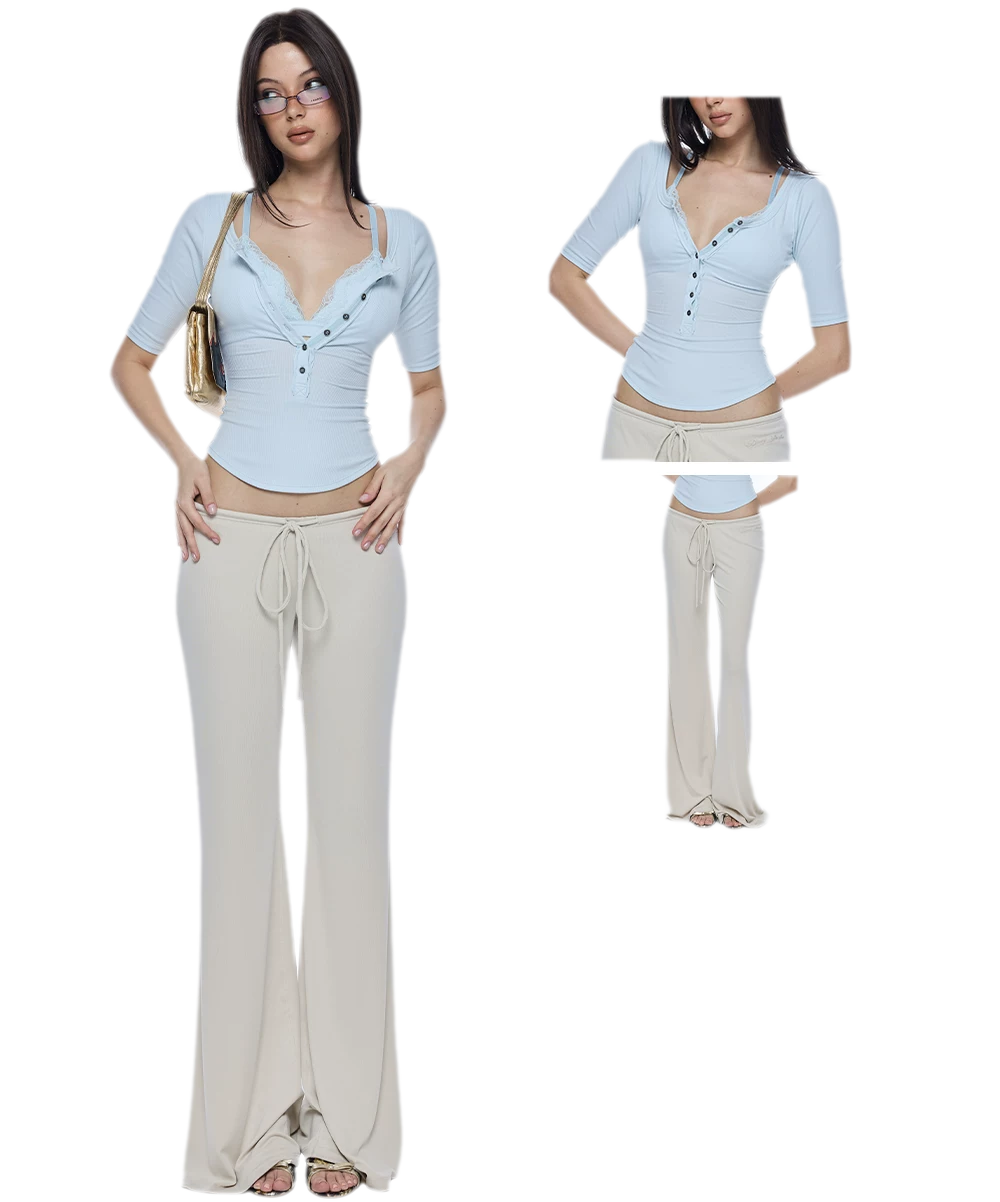 Low-Rise Flare Pants