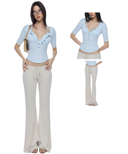 Low-Rise Flare Pants
