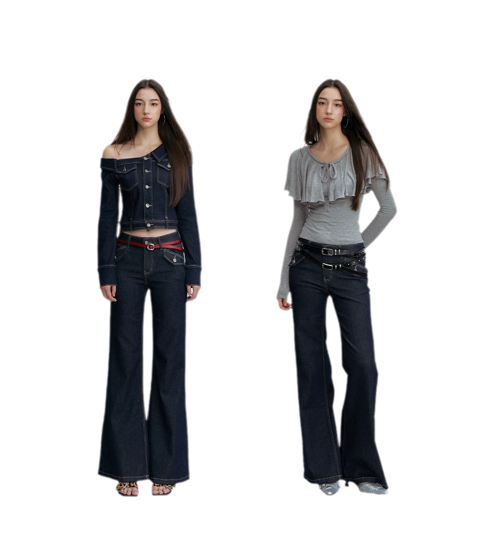 Vintage Wash Flare Jeans