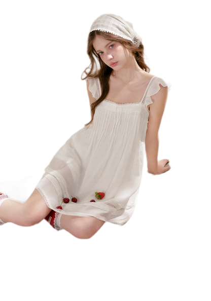 Pleated Lace A-Line Dress
