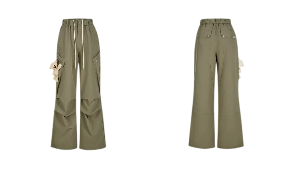Fleece-Lined Drawstring Cargo Pants