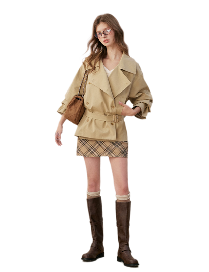 Áo trench cotton hai hàng khuy
