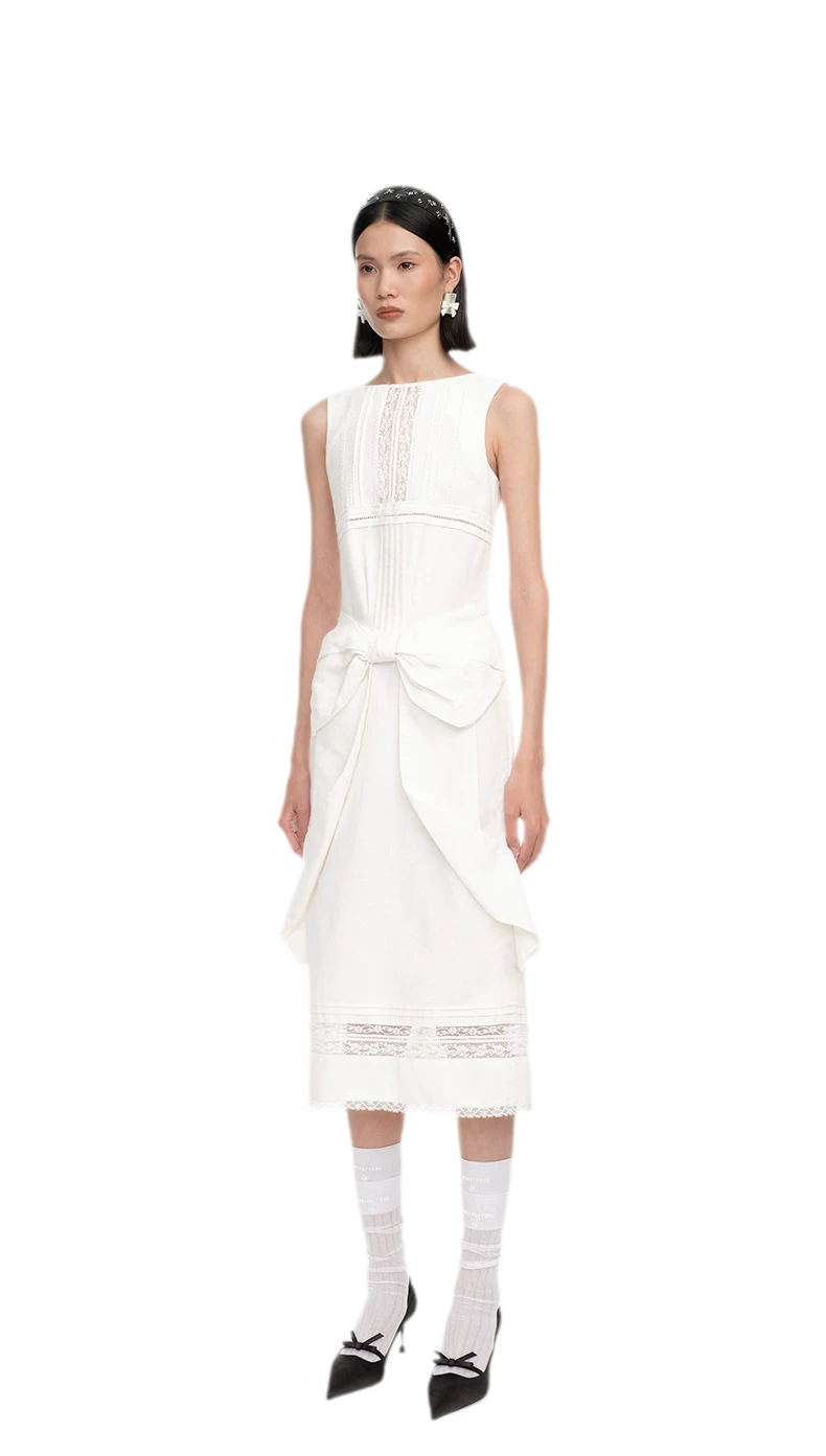 Elegant Bowknot Long Dress