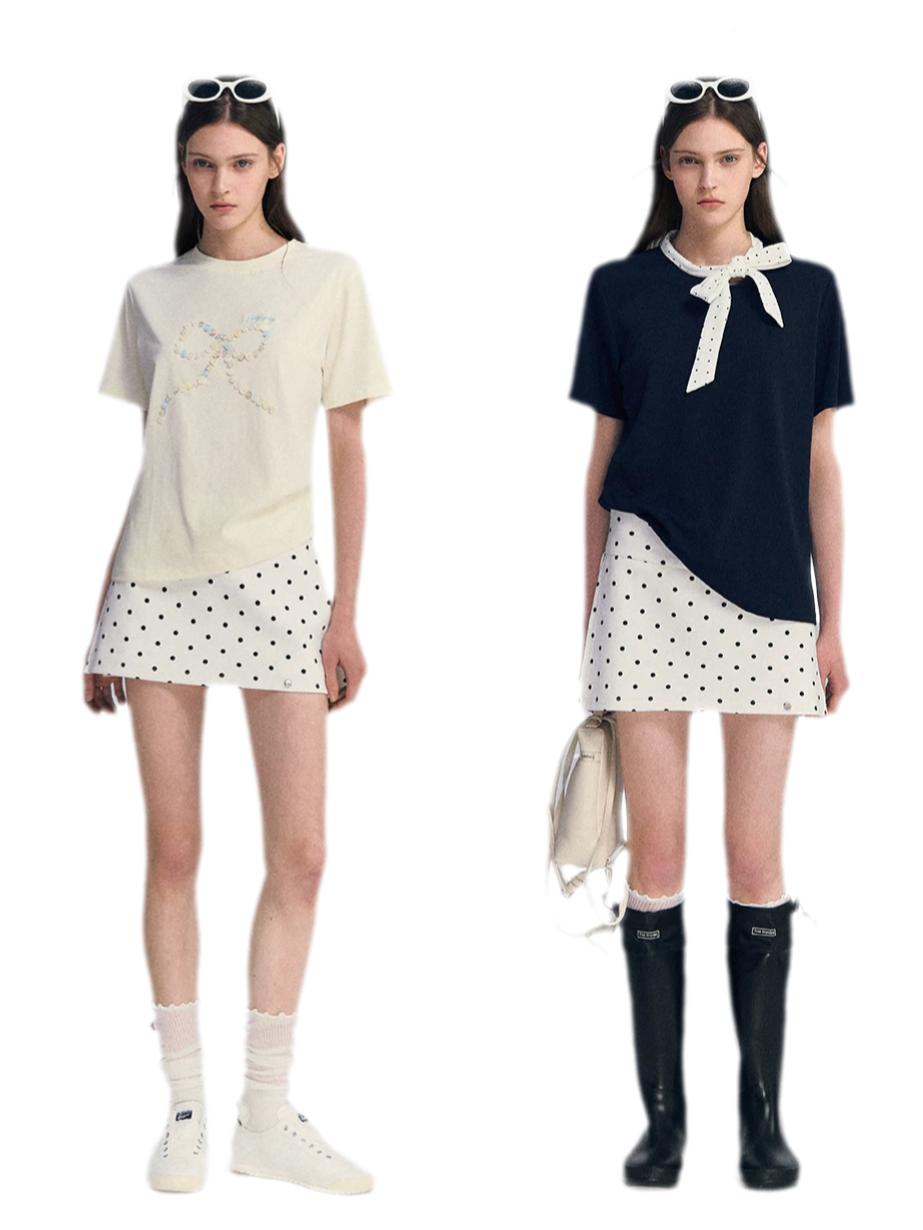 Polka Dot A-line Skort