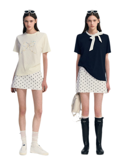 Polka Dot A-line Skort