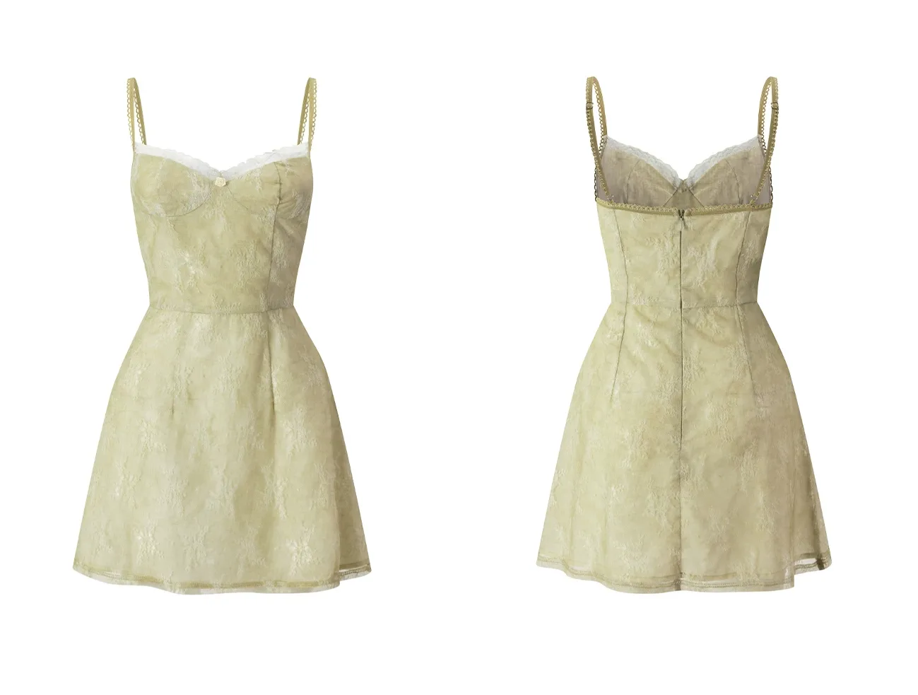 Sage Lace Mini Dress
