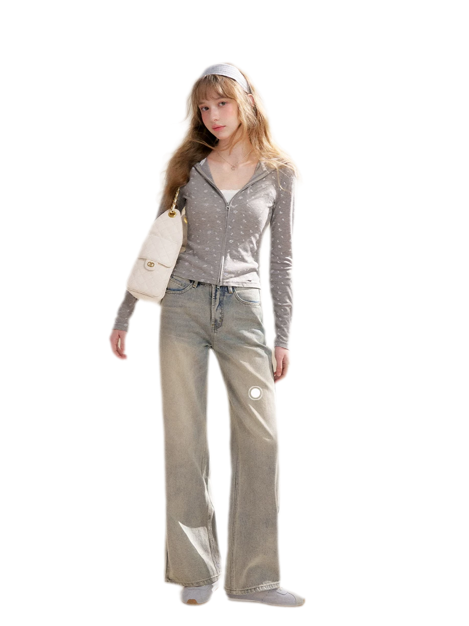 Lyocell Rose Zip Hoodie