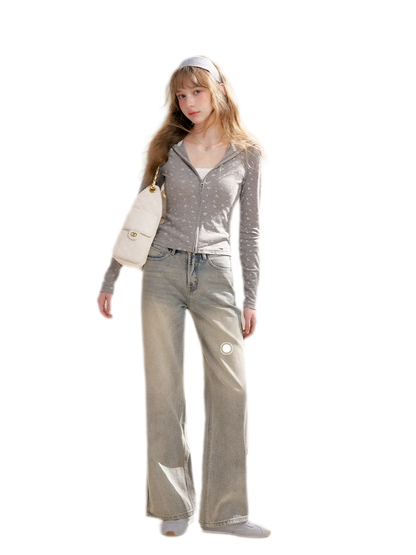 Lyocell Rose Zip Hoodie