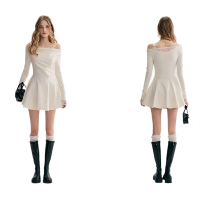 Daisy Lace One-Shoulder Dress