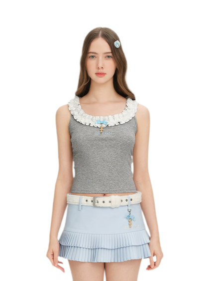 Ruffle Collar Knit Camisole